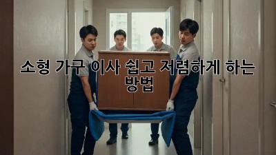 소형 가구 이사, 쉽고 저렴하게 하는 방법!